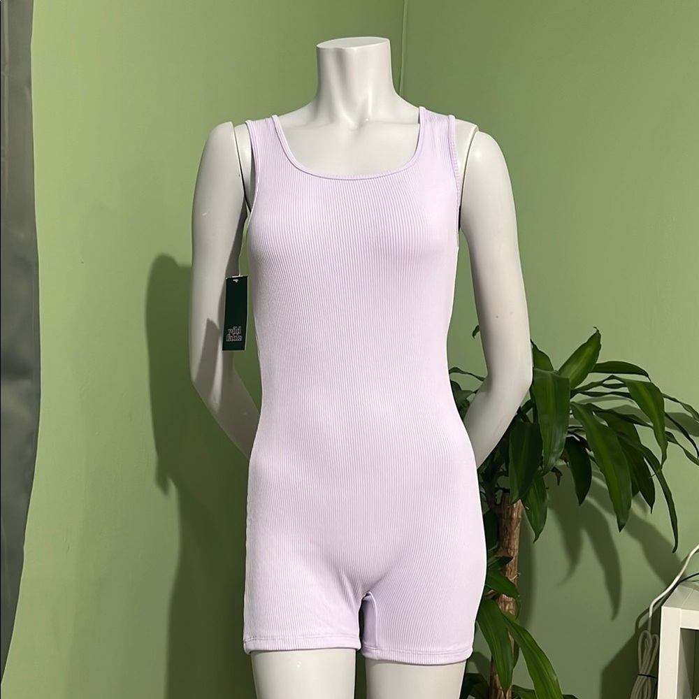 Wild Fable Lavender Ribbed Unitard Romper 

(COLOR LIGHT VIOLET)